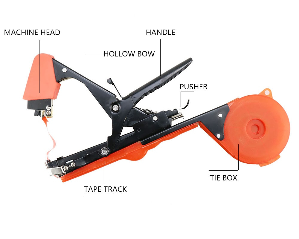 New Garden Tool Plant Tying Tapetool Tapener Machine Branch Hand Tying Machine Packing Vegetable Stem Strapping Pruning Tool Set